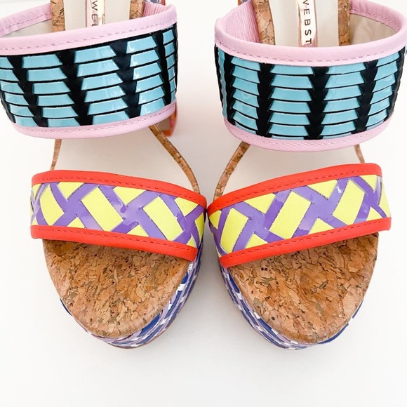Sophia Webster Celia Platform Sandal Colorblock Multicolor Block Heel Rainbow - Picture 6 of 12
